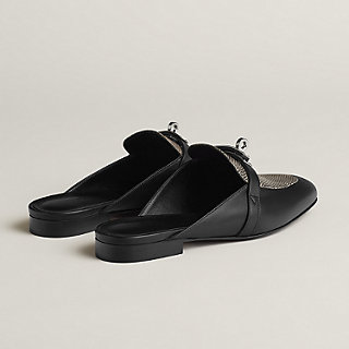 【スタッズやバックルがcool♡】HERMES ミュール クールなスタッズ /Noir】HERMES サンダル サントリーニ (HERMES